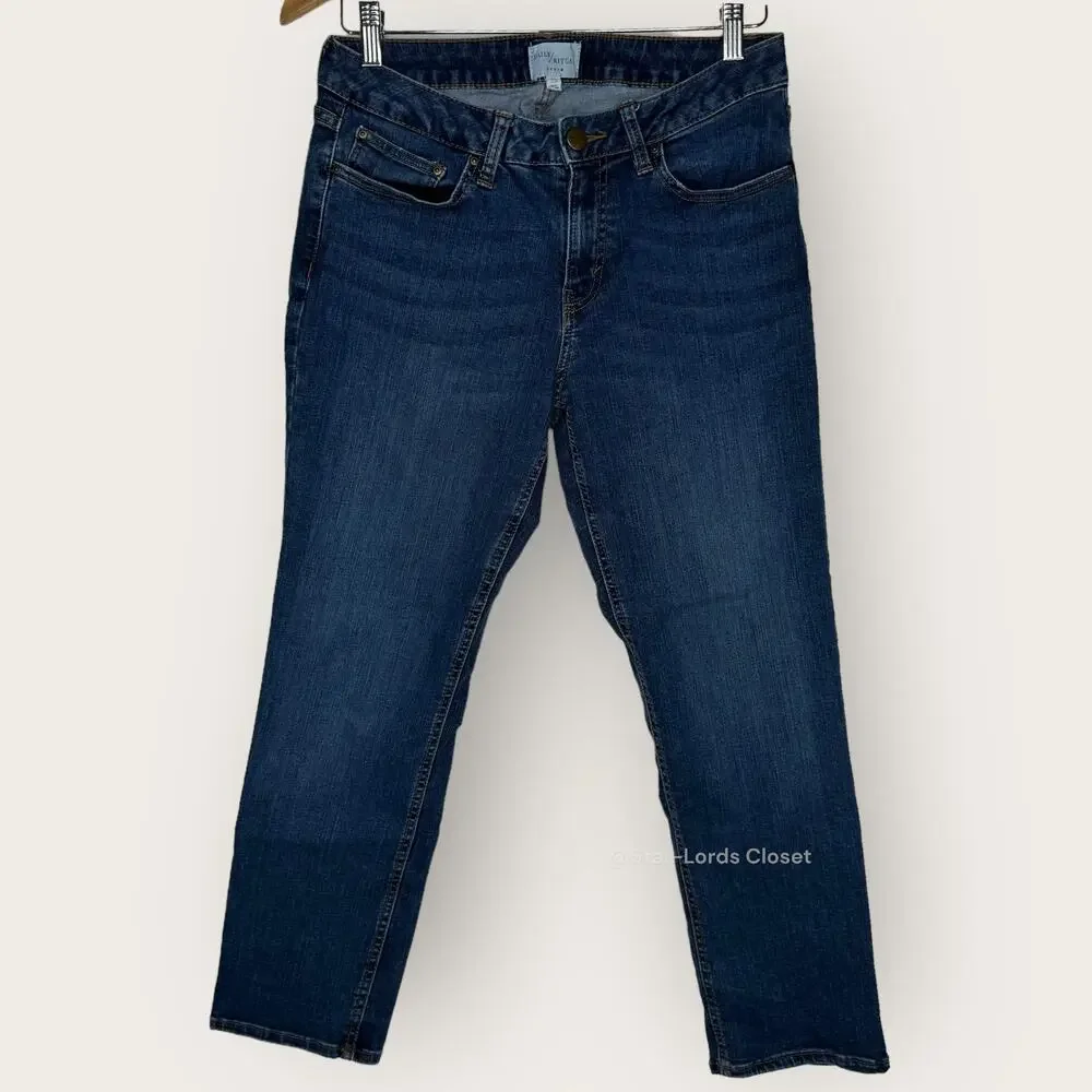 Daily Ritual Girlfriend Jeans Size 29 Medium Wash Mid Rise Slim Fit